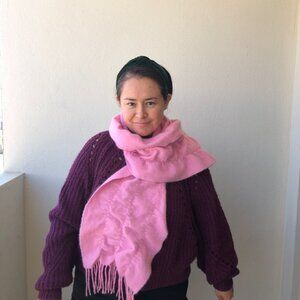 NWOT Women's Talbot's Cashmere Pink Scarf Wool